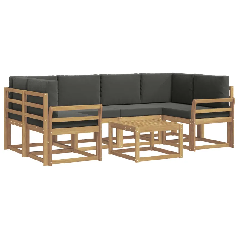 Lauko sofos komplektas su pagalve 7 pcs Balta ir antracito