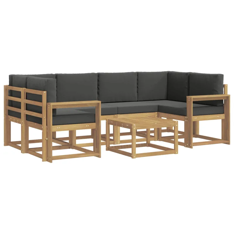 Lauko sofos komplektas su pagalve 7 pcs Balta ir antracito