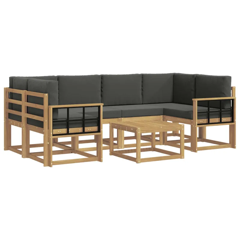 Lauko sofos komplektas su pagalve 7 pcs Balta ir antracito