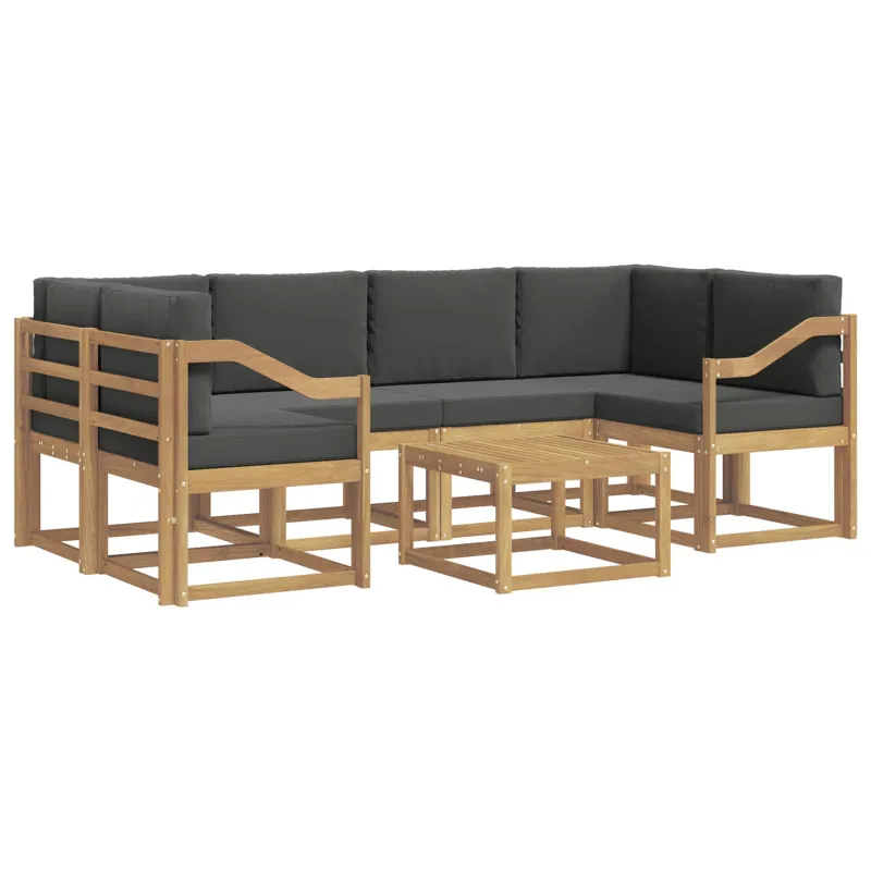 Lauko sofos komplektas su pagalve 7 pcs Balta ir antracito