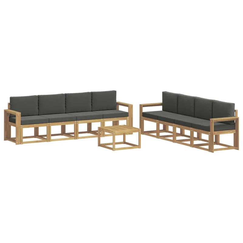 Lauko sofos komplektas su pagalve 9 pcs Balta ir antracito