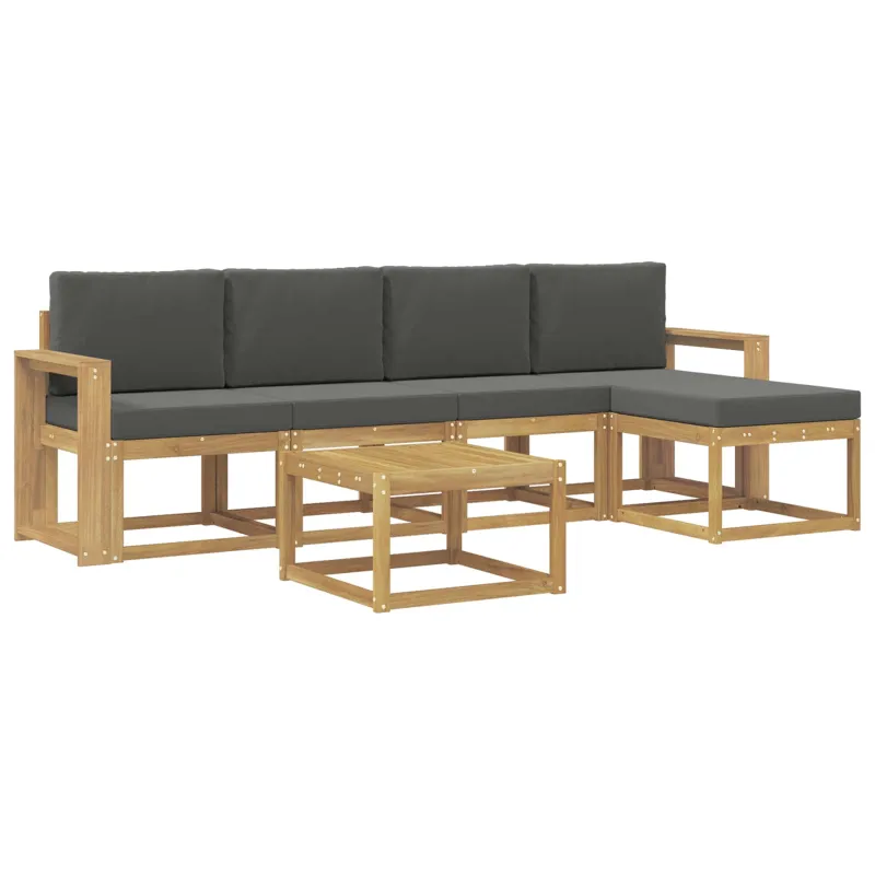 Lauko sofos komplektas su pagalve 6 pcs Balta ir antracito