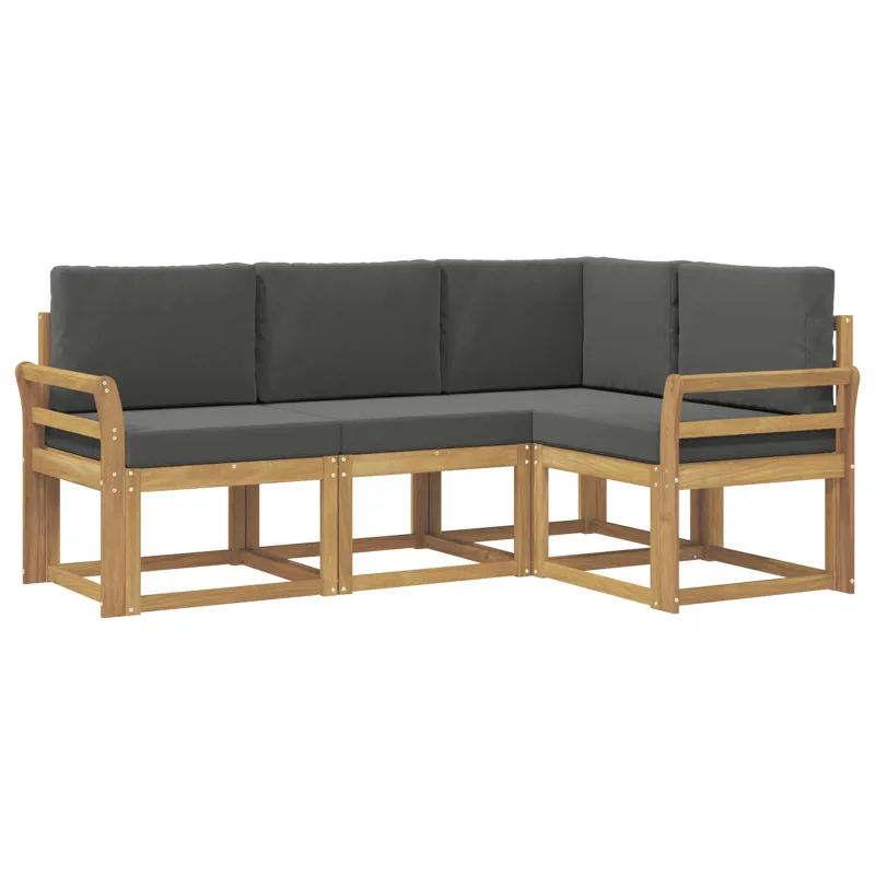 Lauko sofos komplektas su pagalve 4 pcs Balta ir antracito