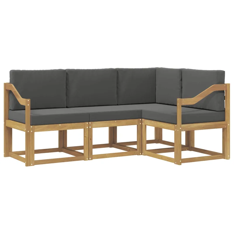 Lauko sofos komplektas su pagalve 4 pcs Balta ir antracito
