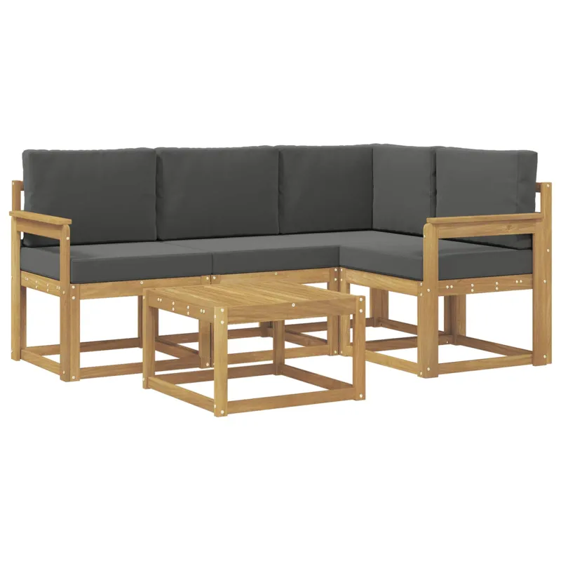Lauko sofos komplektas su pagalve 5 pcs Balta ir antracito