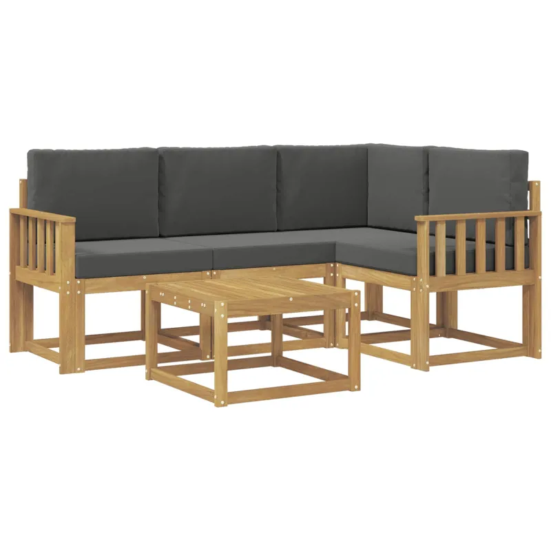 Lauko sofos komplektas su pagalve 5 pcs Balta ir antracito
