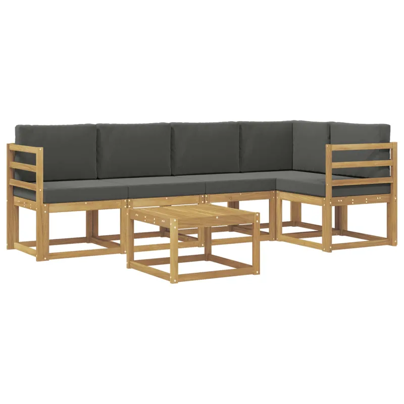 Lauko sofos komplektas su pagalve 6 pcs Balta ir antracito