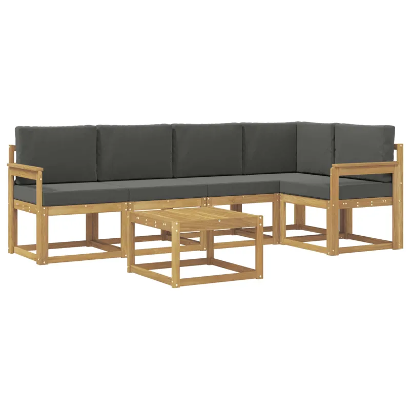 Lauko sofos komplektas su pagalve 6 pcs Balta ir antracito