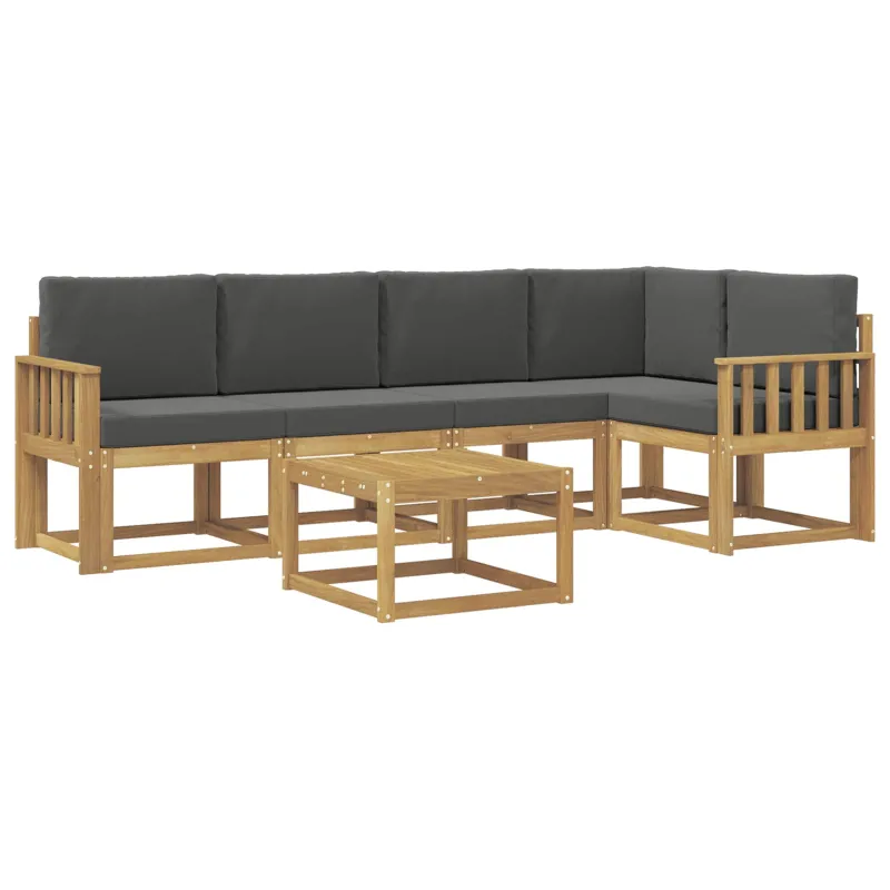 Lauko sofos komplektas su pagalve 6 pcs Balta ir antracito