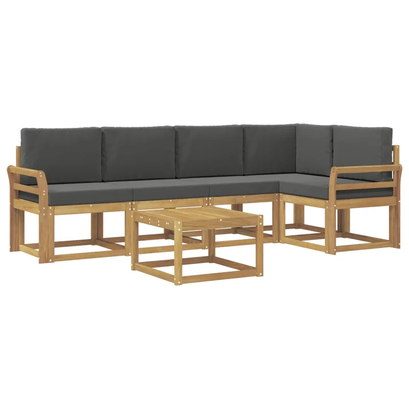 Lauko sofos komplektas su pagalve 6 pcs Balta ir antracito