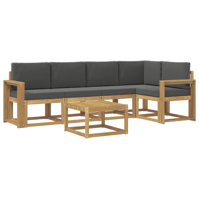 Lauko sofos komplektas su pagalve 6 pcs Balta ir antracito