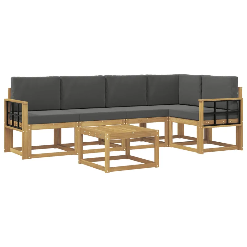 Lauko sofos komplektas su pagalve 6 pcs Balta ir antracito
