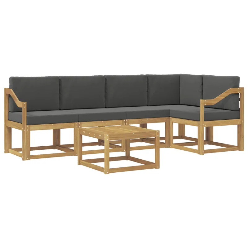 Lauko sofos komplektas su pagalve 6 pcs Balta ir antracito