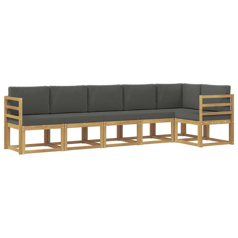 Lauko sofos komplektas 6 pcs Balta ir antracito Poliesteris