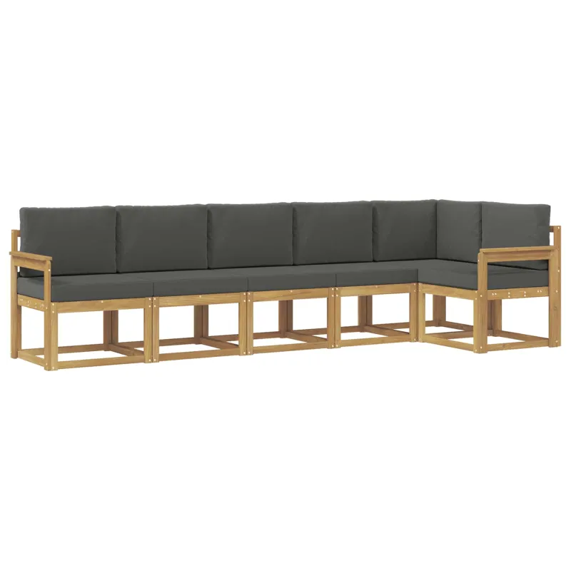 Lauko sofos komplektas 6 pcs Balta ir antracito Poliesteris