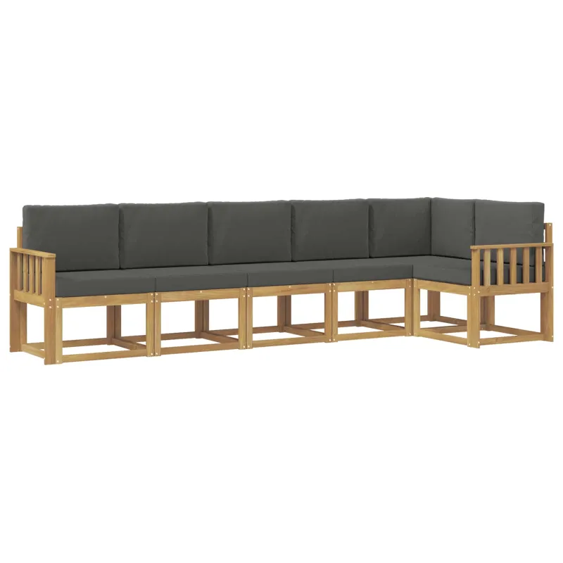 Lauko sofos komplektas 6 pcs Balta ir antracito Poliesteris