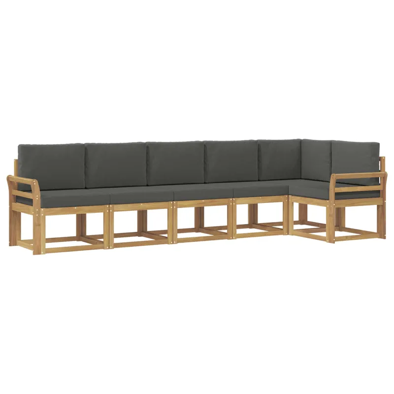 Lauko sofos komplektas 6 pcs Balta ir antracito Poliesteris