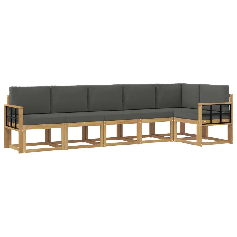 Lauko sofos komplektas 6 pcs Balta ir antracito Poliesteris