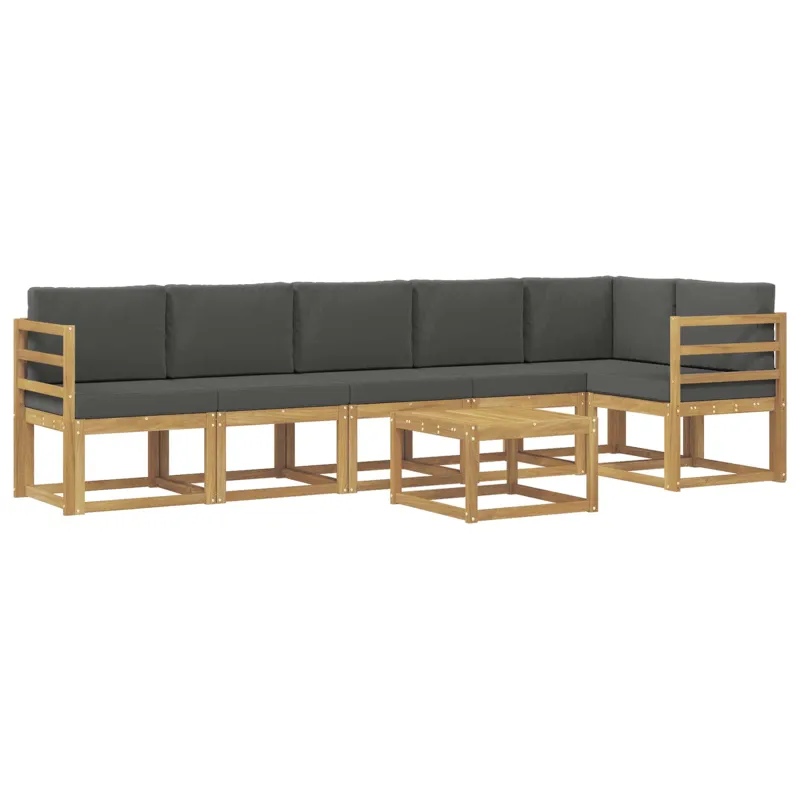 Lauko sofos komplektas 7 pcs Balta ir antracito Poliesteris
