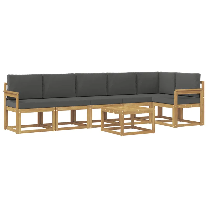 Lauko sofos komplektas 7 pcs Balta ir antracito Poliesteris