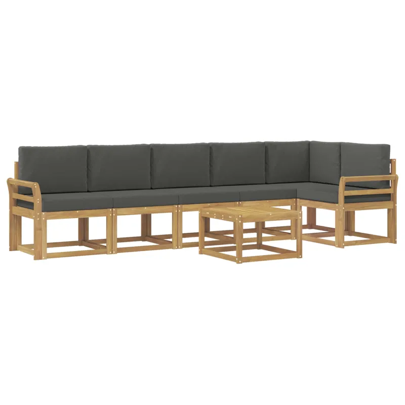 Lauko sofos komplektas 7 pcs Balta ir antracito Poliesteris