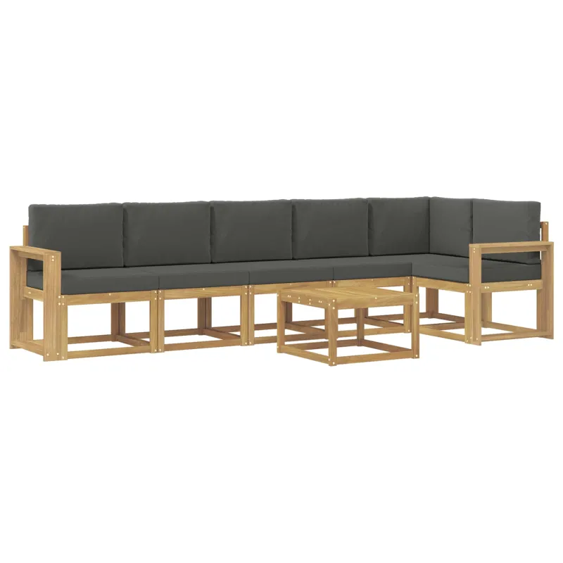 Lauko sofos komplektas 7 pcs Balta ir antracito Poliesteris