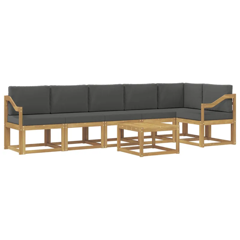 Lauko sofos komplektas 7 pcs Balta ir antracito Poliesteris