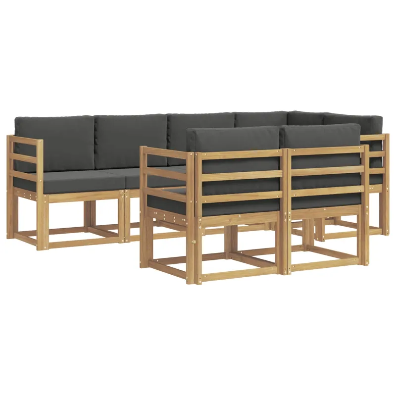 Lauko sofos komplektas 7 pcs Balta ir antracito Poliesteris