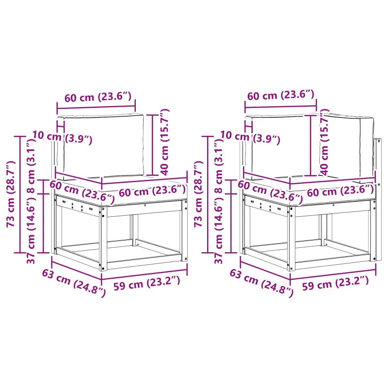 Lauko sofos komplektas 7 pcs Balta ir antracito Poliesteris