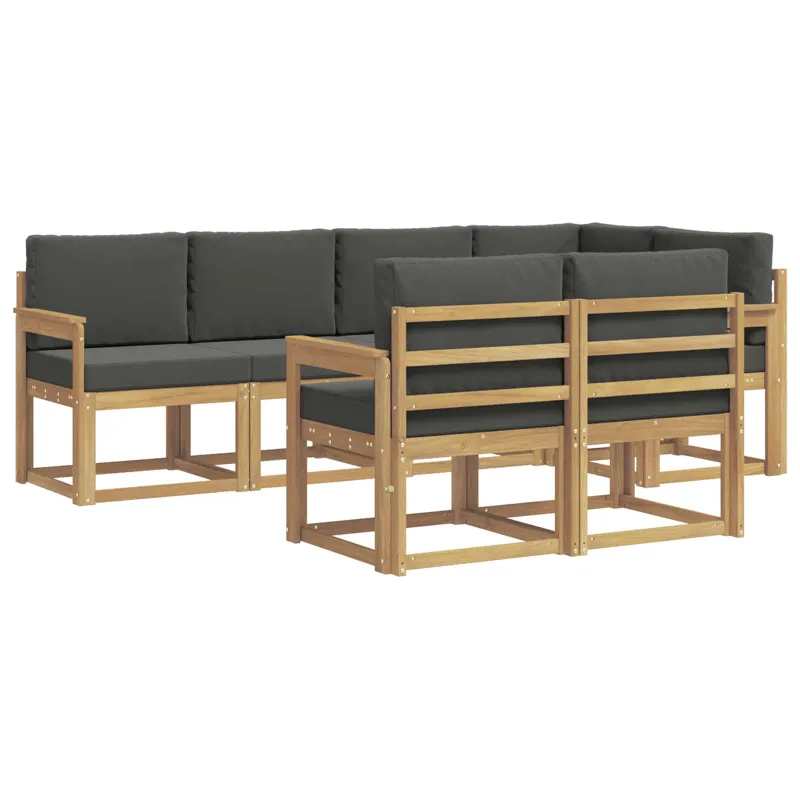 Lauko sofos komplektas 7 pcs Balta ir antracito Poliesteris