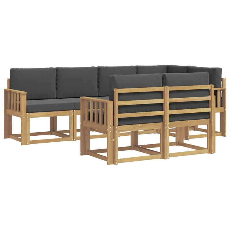 Lauko sofos komplektas 7 pcs Balta ir antracito Poliesteris
