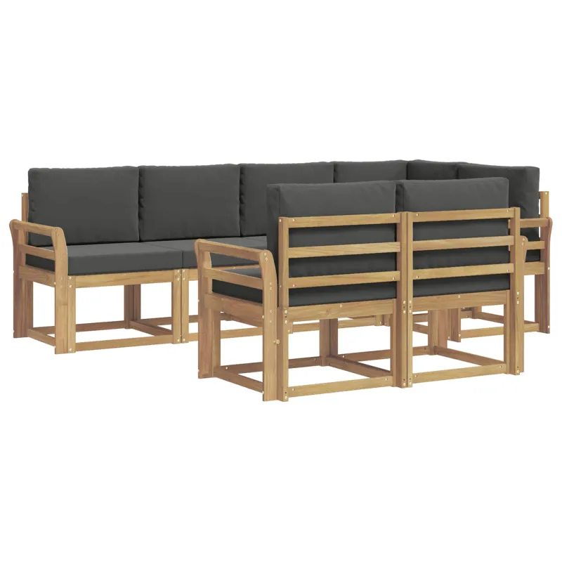 Lauko sofos komplektas 7 pcs Balta ir antracito Poliesteris