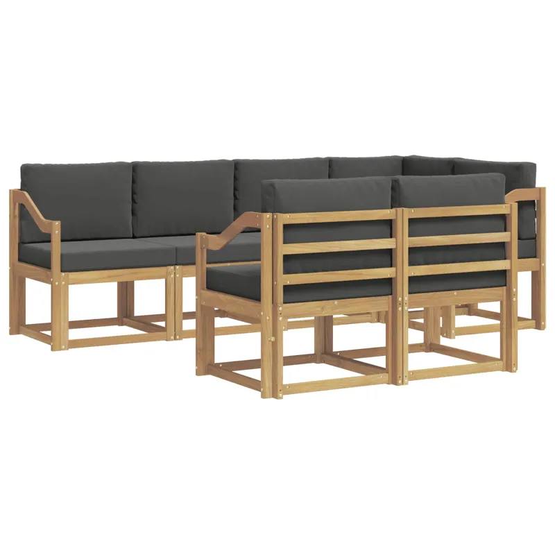 Lauko sofos komplektas 7 pcs Balta ir antracito Poliesteris