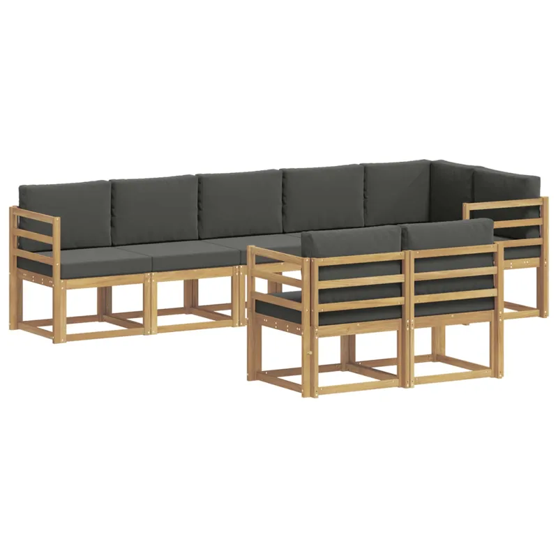 Lauko sofos komplektas 8 pcs Balta ir antracito Poliesteris