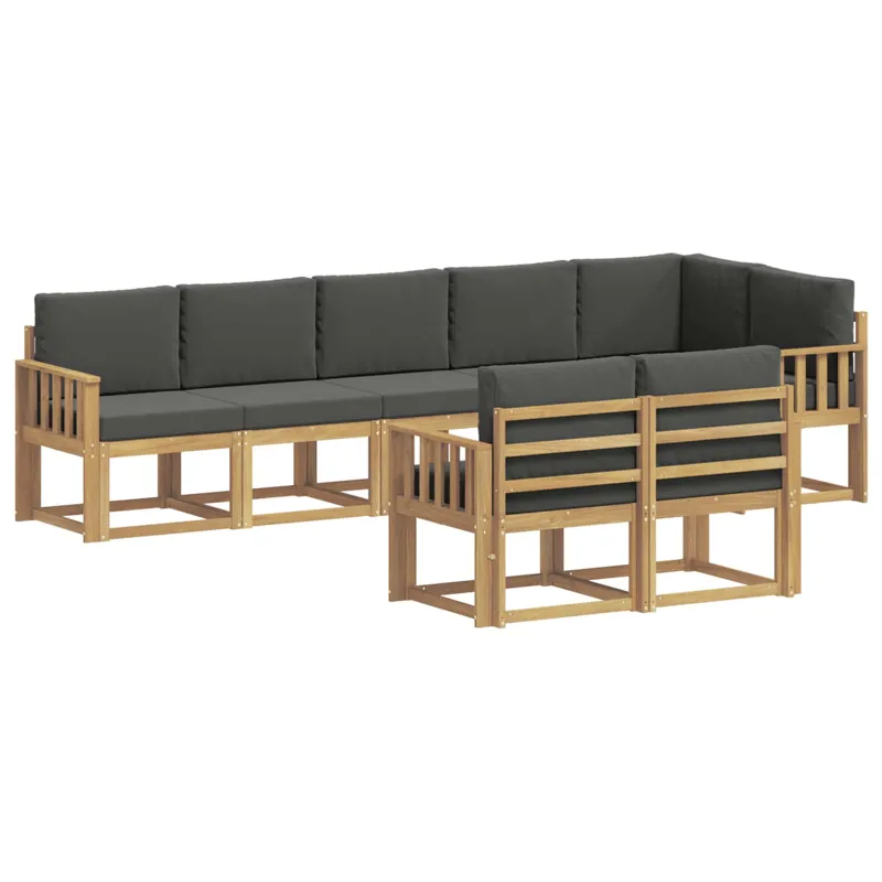 Lauko sofos komplektas 8 pcs Balta ir antracito Poliesteris