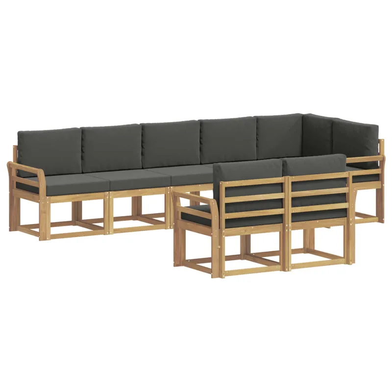 Lauko sofos komplektas 8 pcs Balta ir antracito Poliesteris