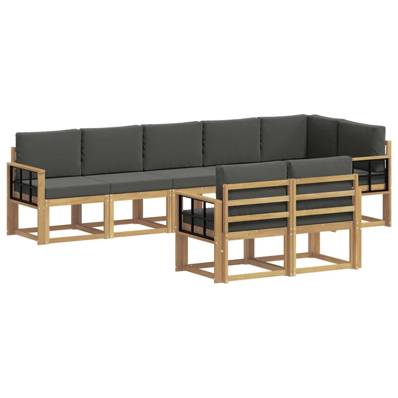 Lauko sofos komplektas 8 pcs Balta ir antracito Poliesteris