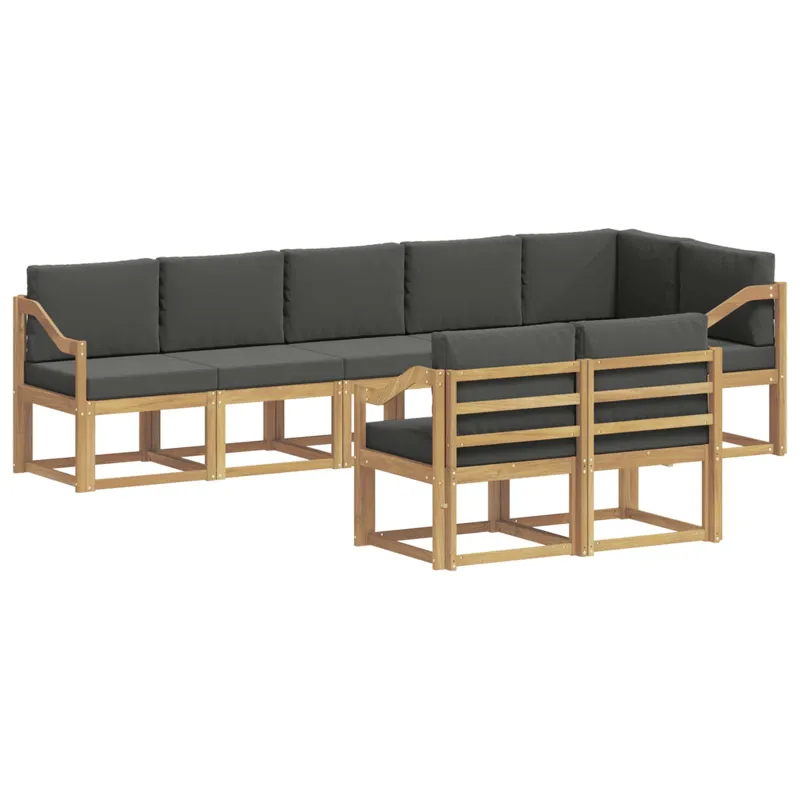 Lauko sofos komplektas 8 pcs Balta ir antracito Poliesteris