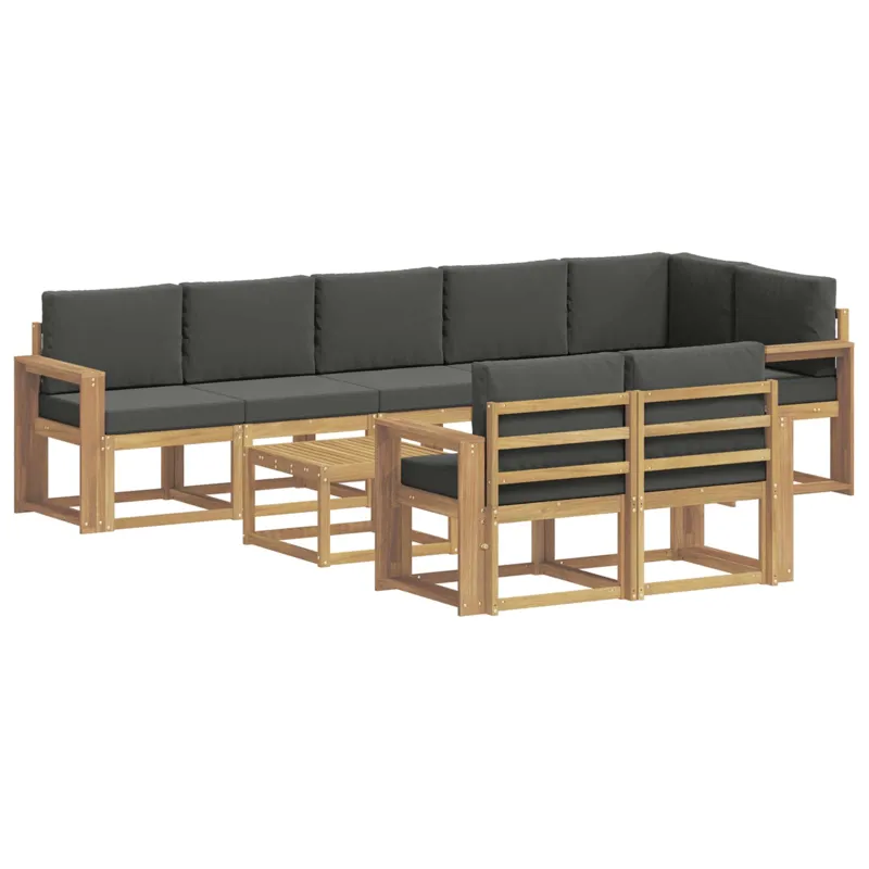 Lauko sofos komplektas 9 pcs Balta ir antracito Poliesteris