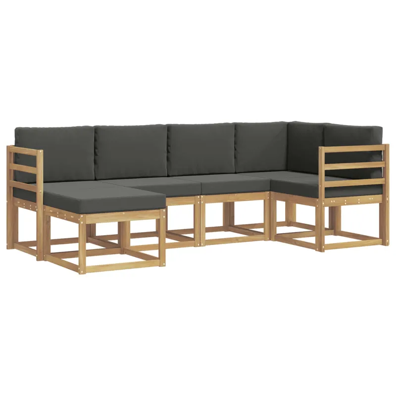 Lauko sofos komplektas 6 pcs Balta ir antracito Poliesteris