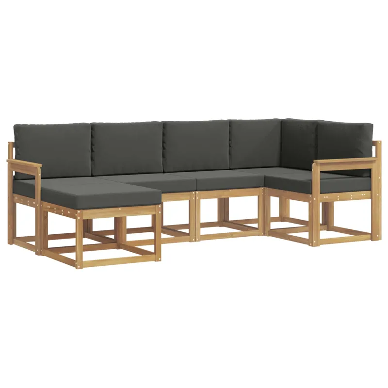 Lauko sofos komplektas 6 pcs Balta ir antracito Poliesteris