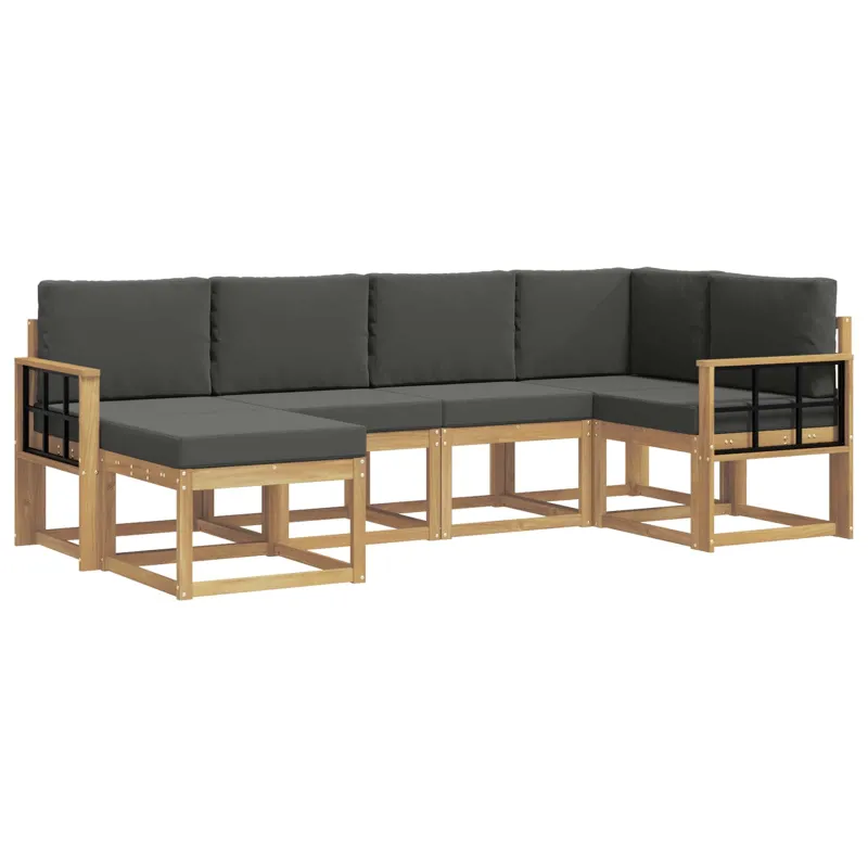 Lauko sofos komplektas 6 pcs Balta ir antracito Poliesteris