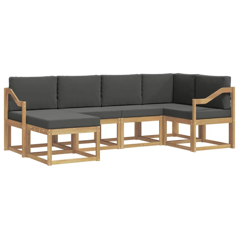 Lauko sofos komplektas 6 pcs Balta ir antracito Poliesteris