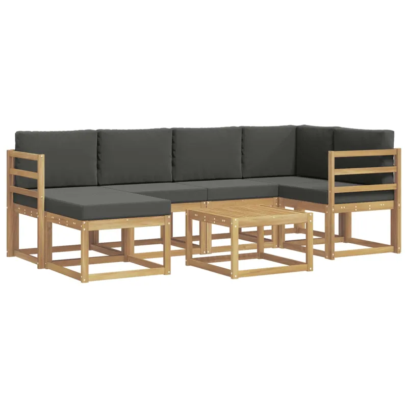 Lauko sofos komplektas su pagalve 7 pcs Balta ir antracito