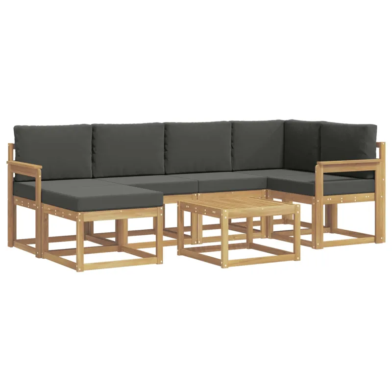 Lauko sofos komplektas su pagalve 7 pcs Balta ir antracito