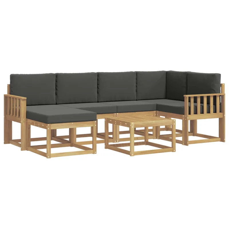 Lauko sofos komplektas su pagalve 7 pcs Balta ir antracito