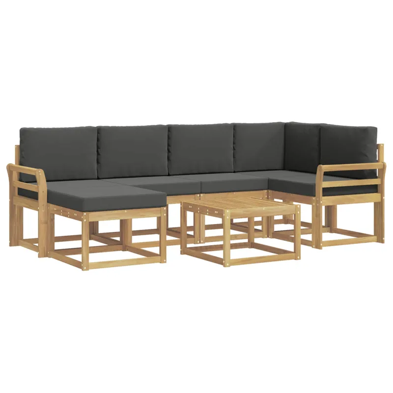 Lauko sofos komplektas su pagalve 7 pcs Balta ir antracito