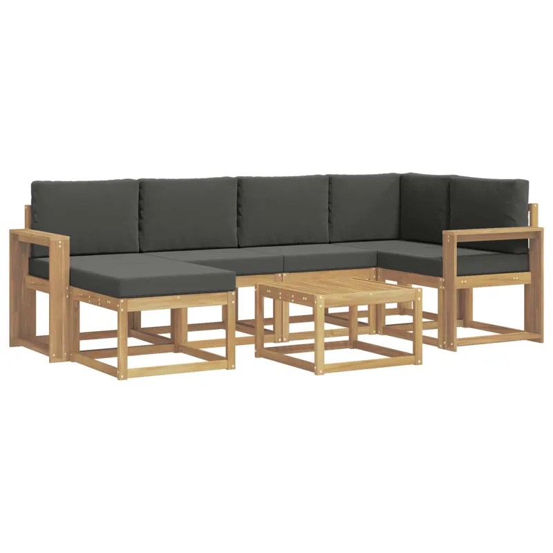 Lauko sofos komplektas su pagalve 7 pcs Balta ir antracito