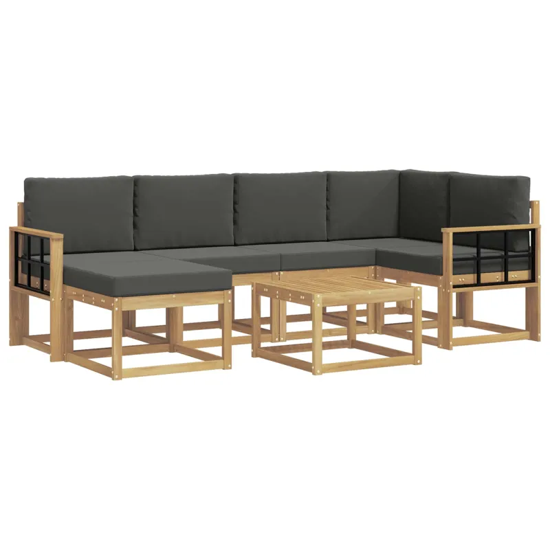 Lauko sofos komplektas su pagalve 7 pcs Balta ir antracito