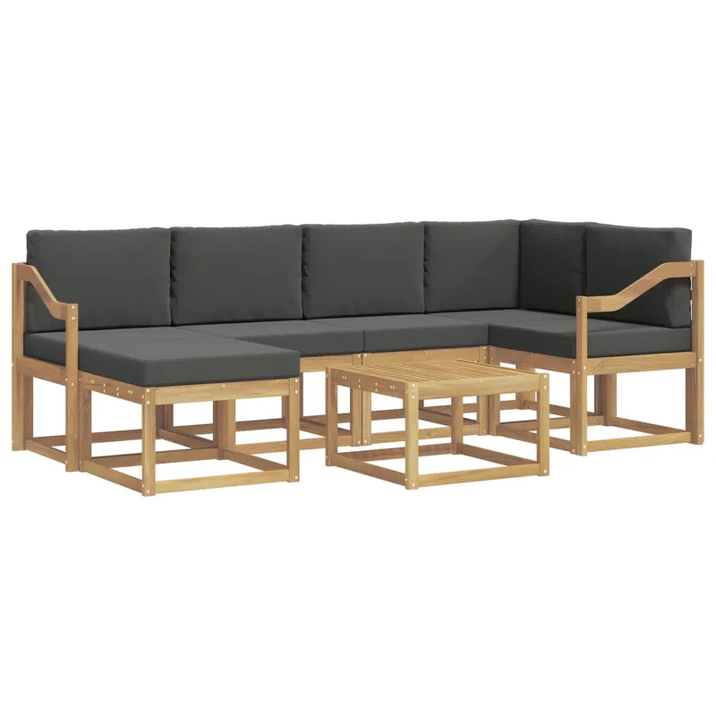 Lauko sofos komplektas su pagalve 7 pcs Balta ir antracito